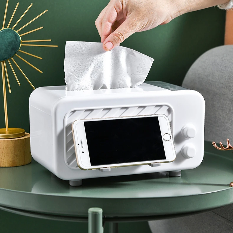 Scatola per fazzoletti da scrivania Scatola di carta creativa per soggiorno Tavolino da caffè Scatola portaoggetti per stuzzicadenti per articoli vari con telecomando multifunzione