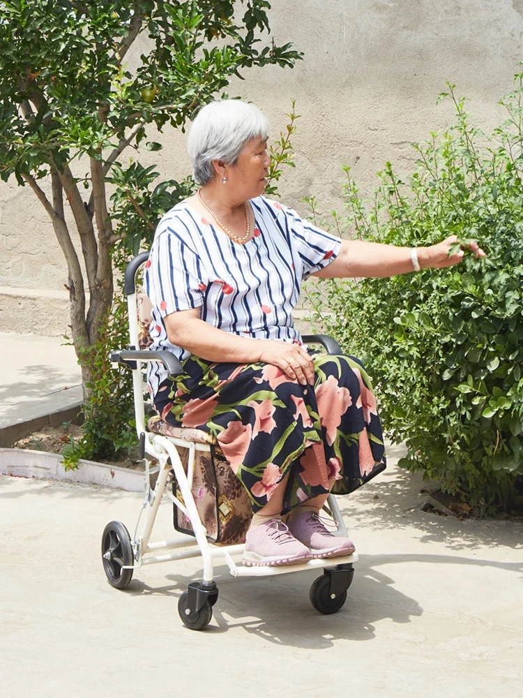 For Old people's walking cart folding shopping cart can take four rounds to buy food and push cart for the elderly.