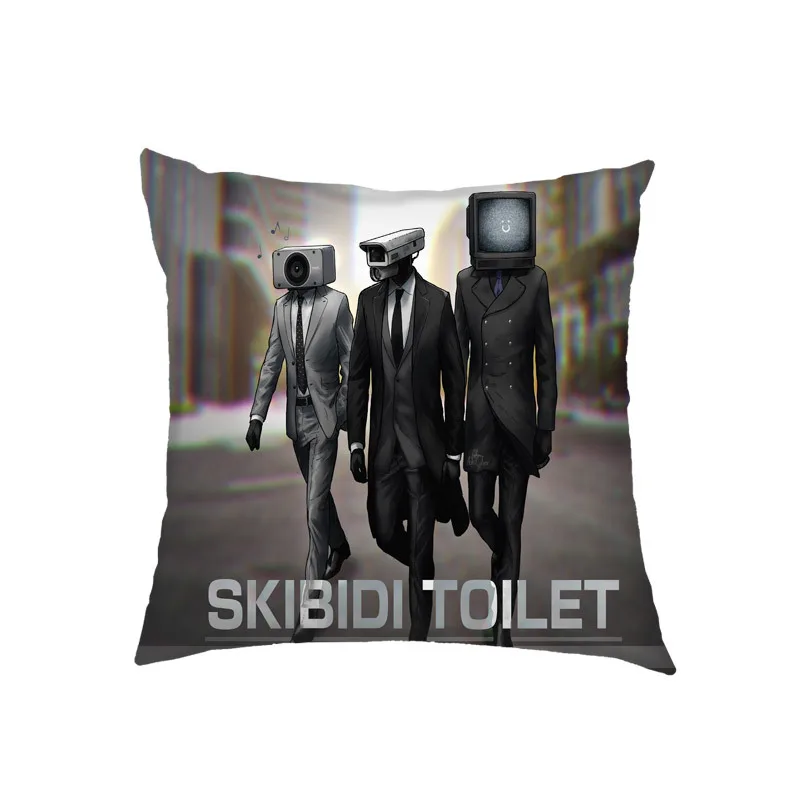 Pillow Square Skibidi Toilet Toilet Pillowcase Digital Printed Velvet Sofa Cushion Cover Fashion Casual Cool Pillowcase Gift