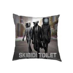 Pillow Square Skibidi Toilet Toilet Pillowcase Digital Printed Velvet Sofa Cushion Cover Fashion Casual Cool Pillowcase Gift