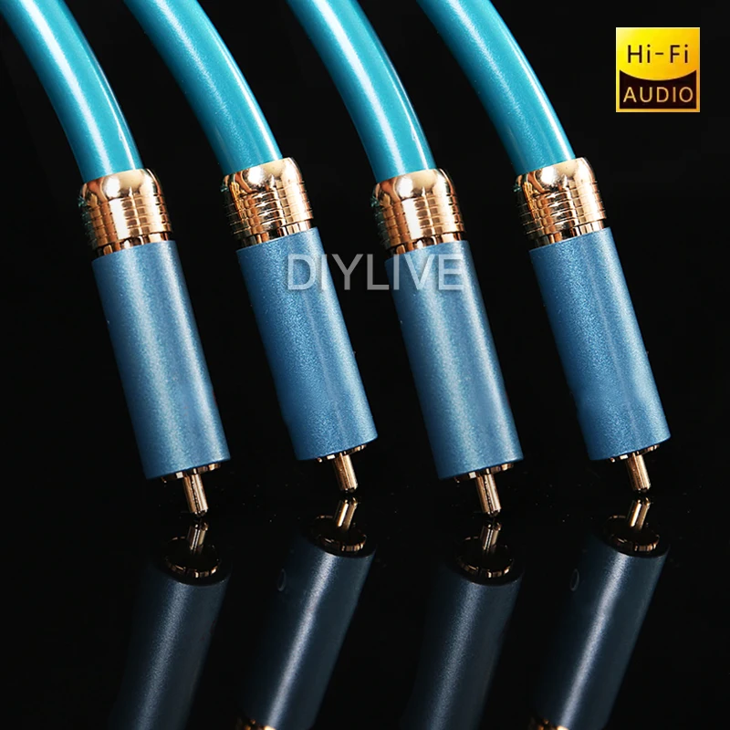 DIYLIVE HiFi 8N OCC Ortofon RCA audio cable, high end CD amplifier, 2RCA to 2RCA public interconnect audio cable