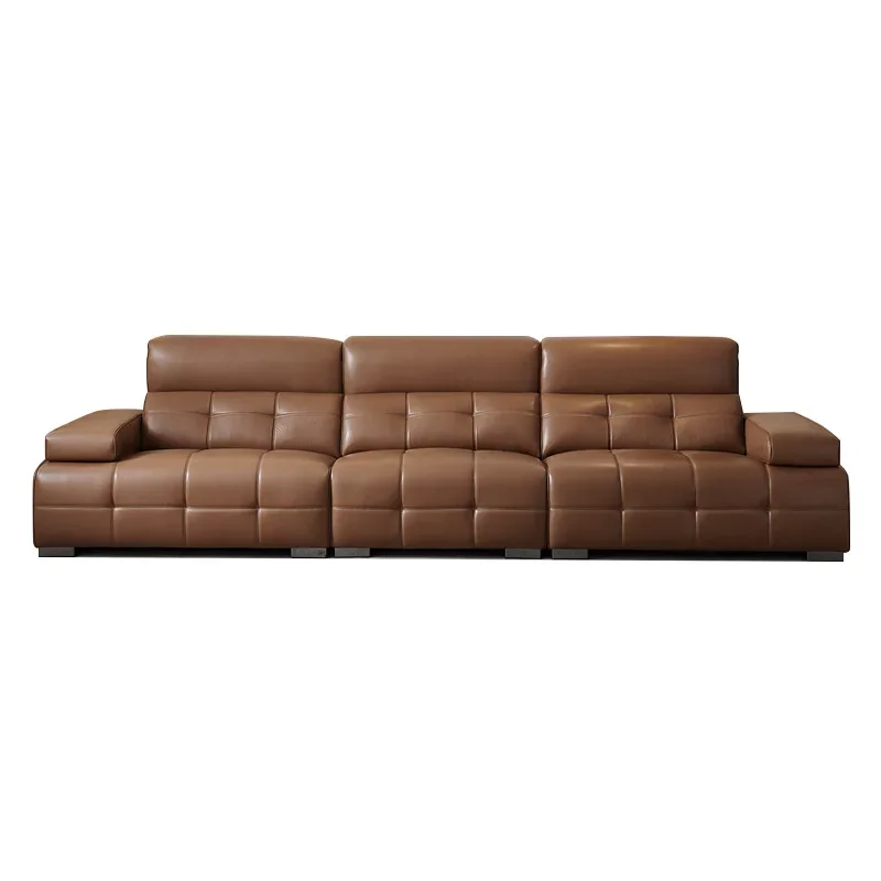 

American retro oil wax leather leather sofa medium ancient style 2025 new high-end luxury