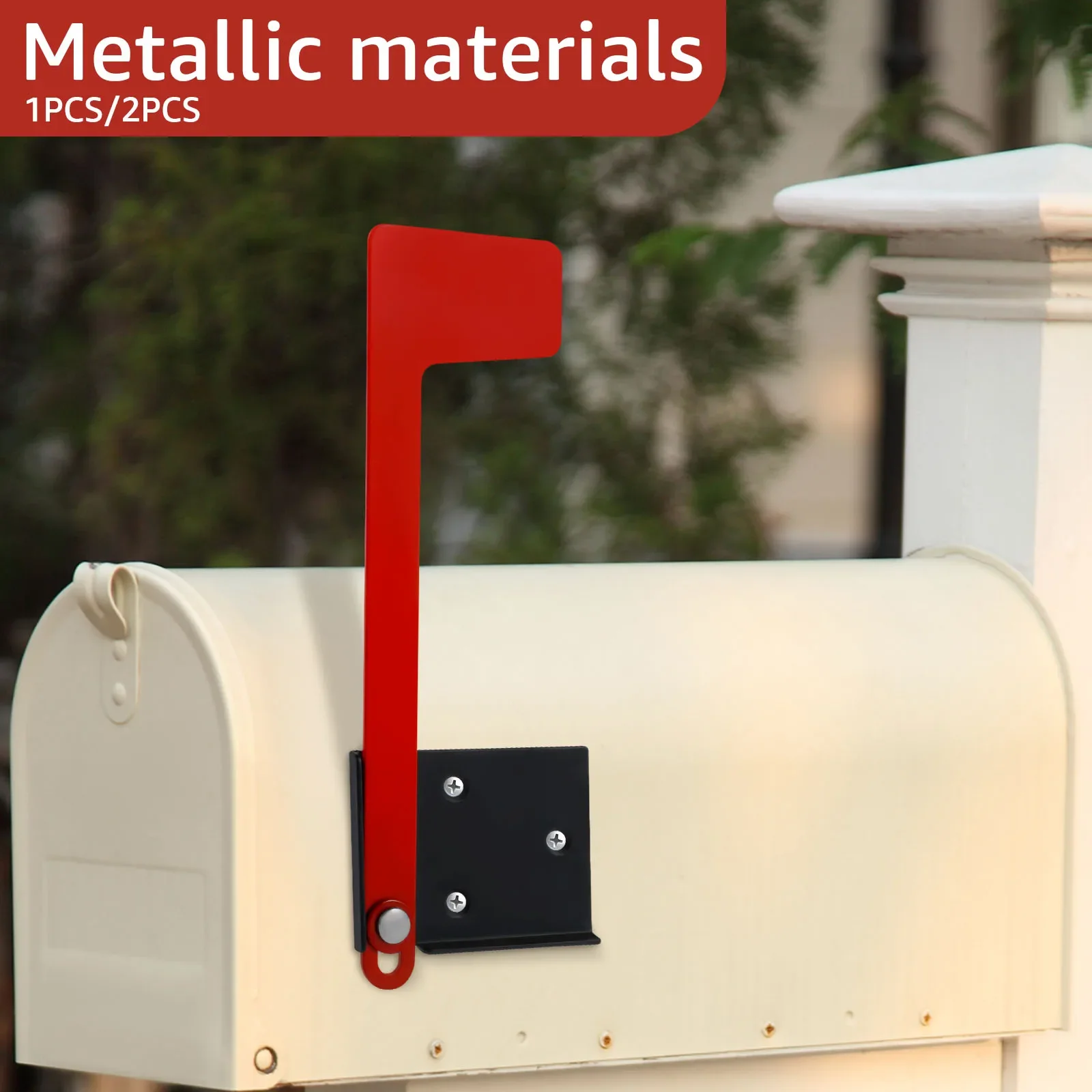 

1/2Pcs Mailbox Flag Replacement Kit Heavy Red Metal Outgoing Mailbox Flag Kit with Double Sided Adhesive Professional Mailbox