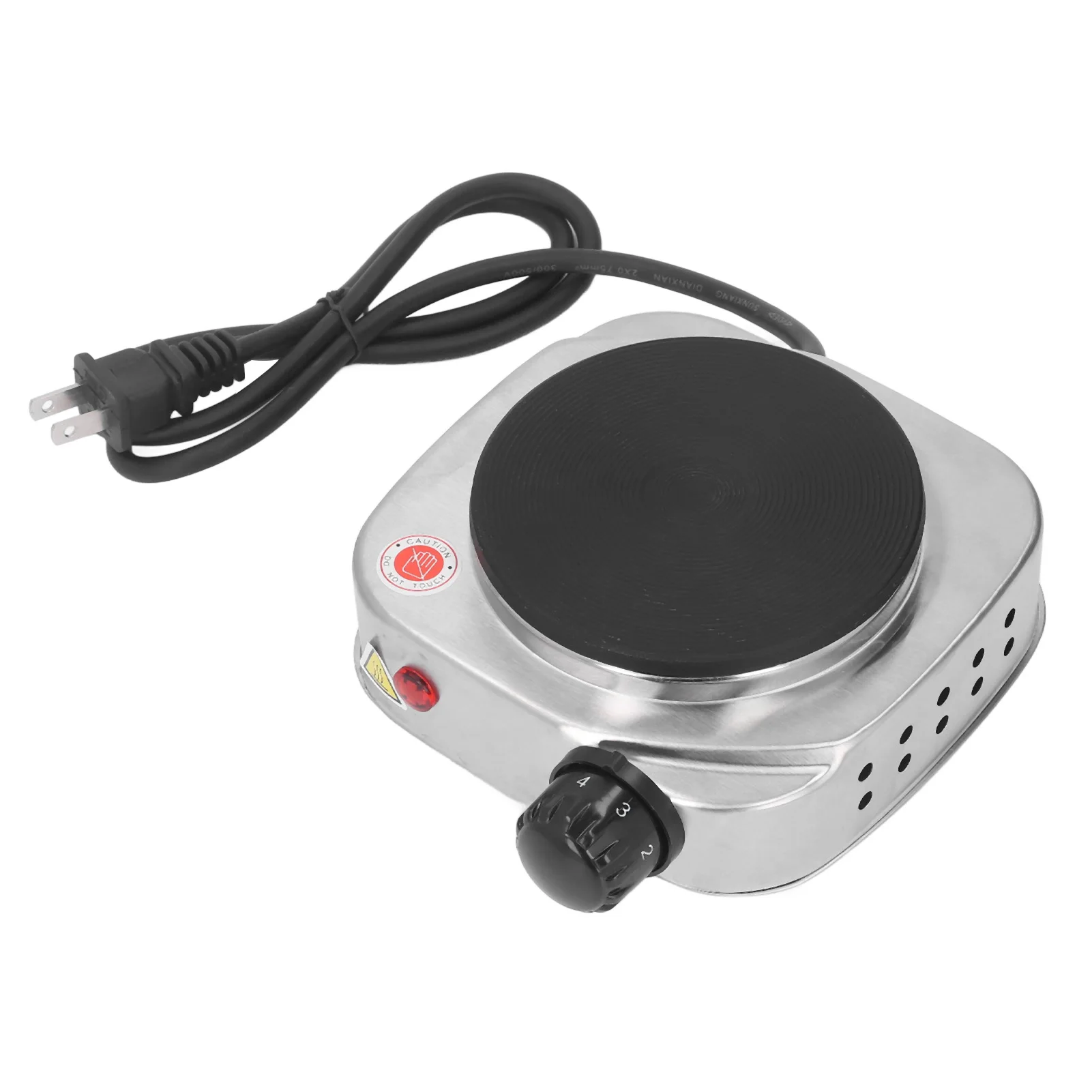 ポータブル電気加熱プレート,500W, 110V,ステンレス鋼ストーブ,お手入れが簡単,便利