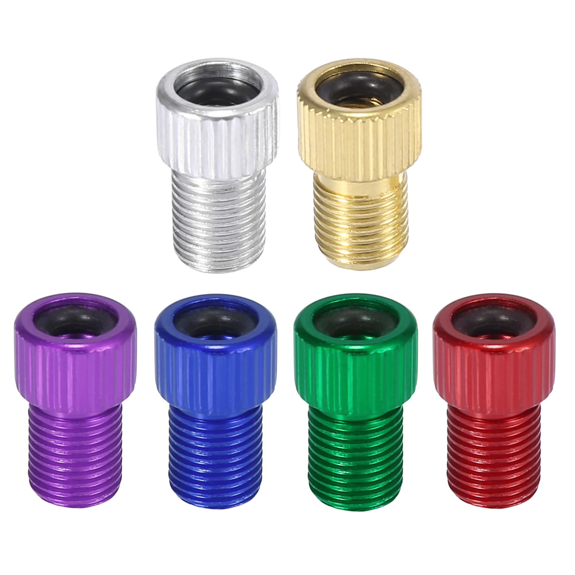 X Autohaux 6pcs Aluminum Alloy Bike Tire Valve Caps Tyre Valve Stem Cover Adapter For MTB Bicycle Inflator Air Pump