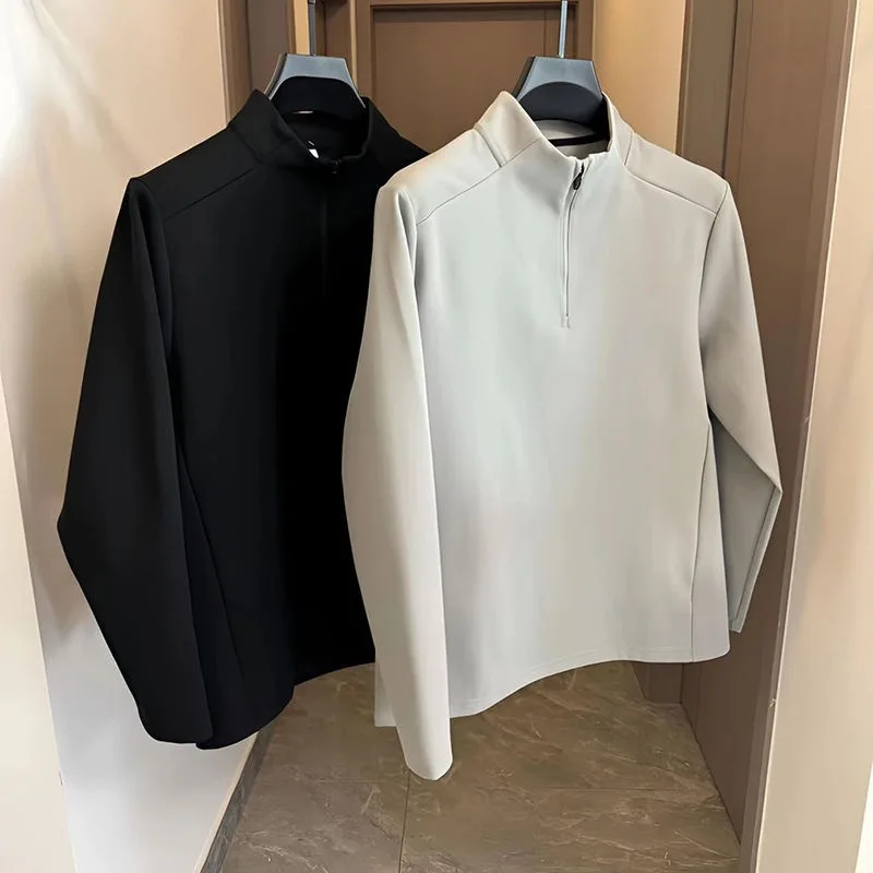 

Мужская футболка с застежкой-молнией D Base irt, теплый внутренний слой для осеннего и зимнего свита, свободная футболка с длинным светом