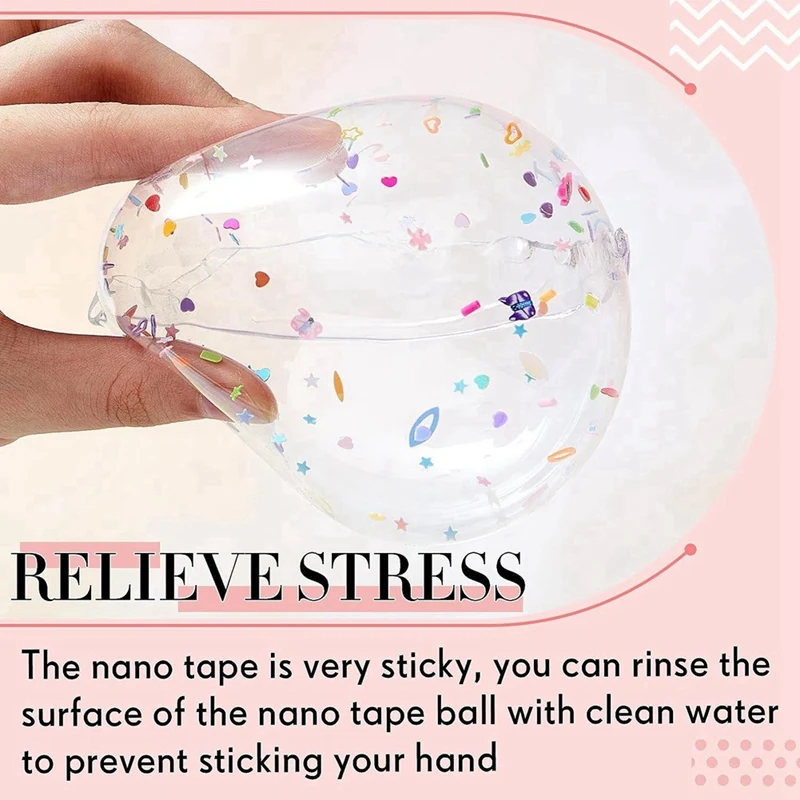 Nano Tape Kneading Blowing Full Nano Tape Double-Sided Tape Paste Blowing Bubble Decompression Toy Sticker Tape 2 Roll