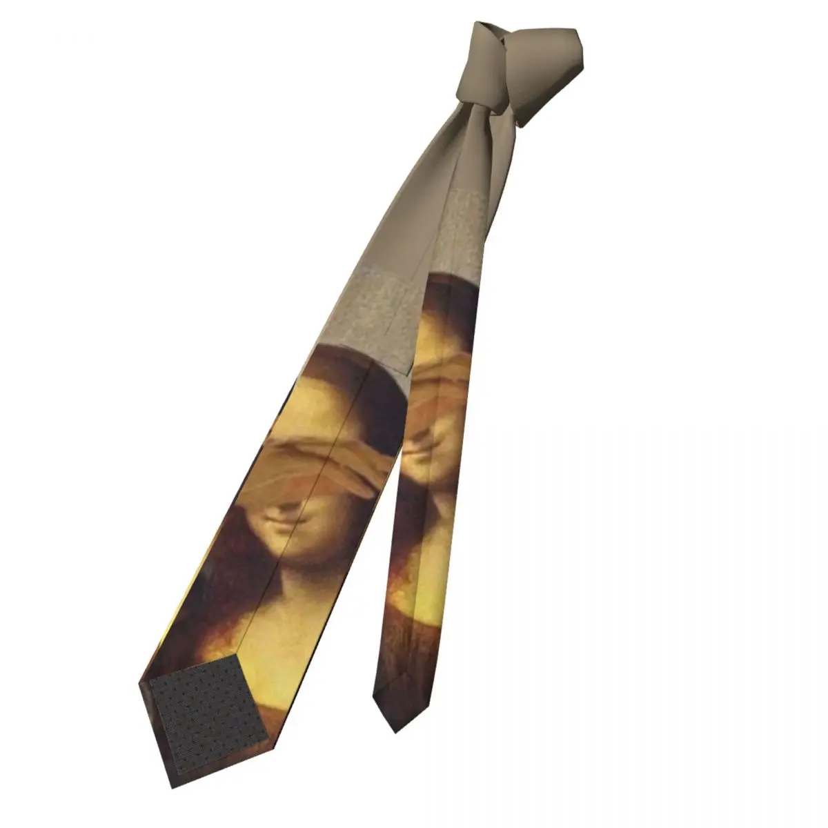 Mona Lisa Dab Meme Neckties Unisex Polyester 8 cm Neck Ties for Mens Casual Wide Daily Wear Gravatas Business