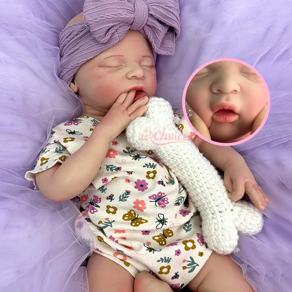 

18" Waterproof Silicone Reborn Baby Doll Realistic Newborn Girl Painted Or Unpainted Doll Collectible DIY Toy For Kids Reborner