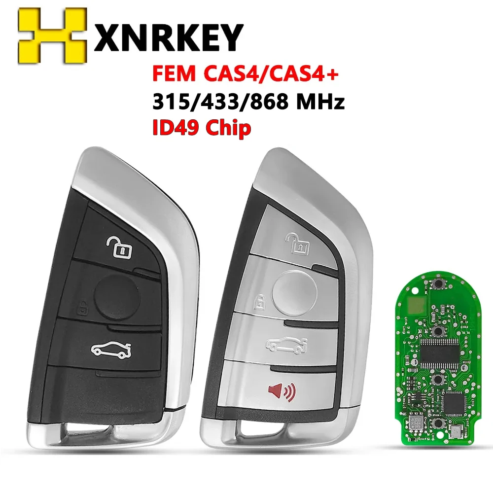 

XNRKEY Smart Remote Key Keyless Entry fob for BMW F FEM CAS4 5 7 Series X5 X6 2014+ 315 /433 /868MHZ ID49 Chip