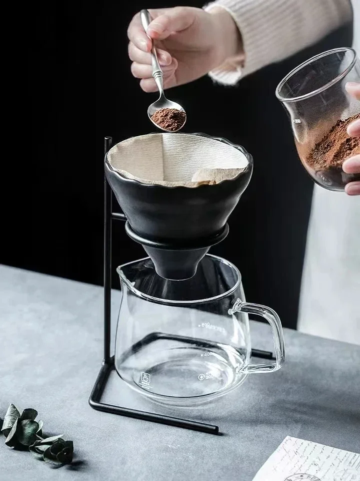 Ceramic Pour Over Coffee Set Coffee Filter Bracket Filters Dripper Stand Percolators Shop Cup Share Pots Coffeeware Accessories