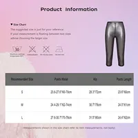 Womens Metallic Shiny Slim Fit Capri Pants Semi-transparent Capri Leggings Elastic High Waist Tights Shiny Cover-up Rave Pants - Image 6