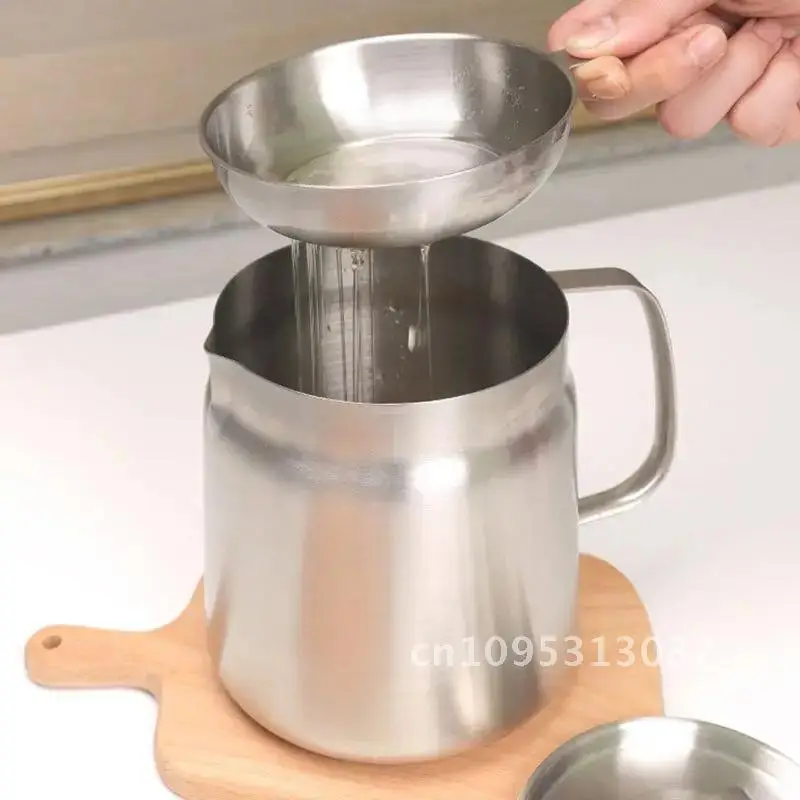 

304 Stainless Steel Versatile Large Filter Vessel Oil Capacity Separating Frying With Kitchen Fryer Basket Deep Tools Filter