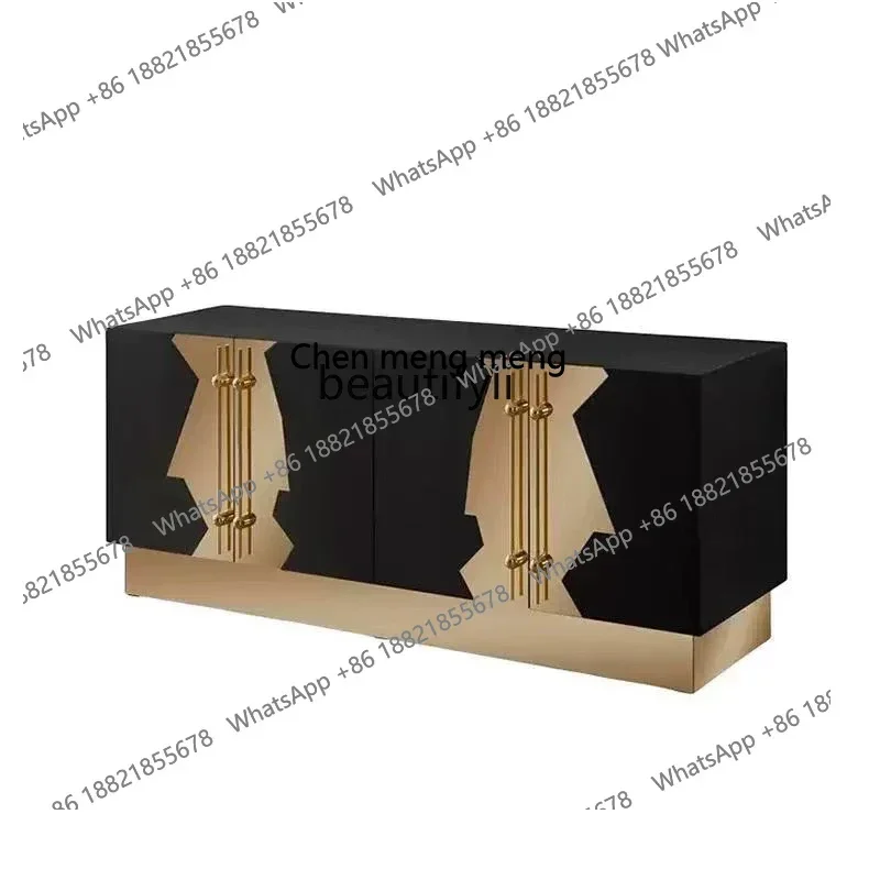 

zq1Italian light luxury solid wood dining side cabinet shoe cabinet villa decoration storage entrance cabinet living room