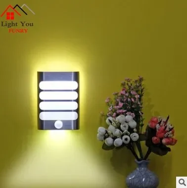 Rechargeable Night Light with Motion Sensor LED Wireless Wall Lamp Night Auto On/Off for Kid Hallway Pathway Staircase 18650