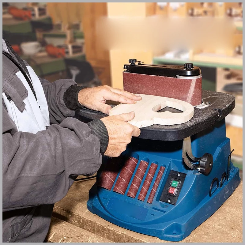 Machine professionnelle de ponçage d'arbre de table pour le travail du bois, meule à bande, meulage, polissage, meuleuse d'élimination de la rouille