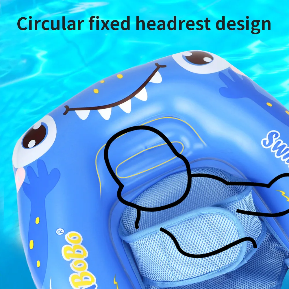 Baby Swimming Ring Float Lounger for 0-8 Months Infant Pool Float Seat with Backrest Newborn Water Toy