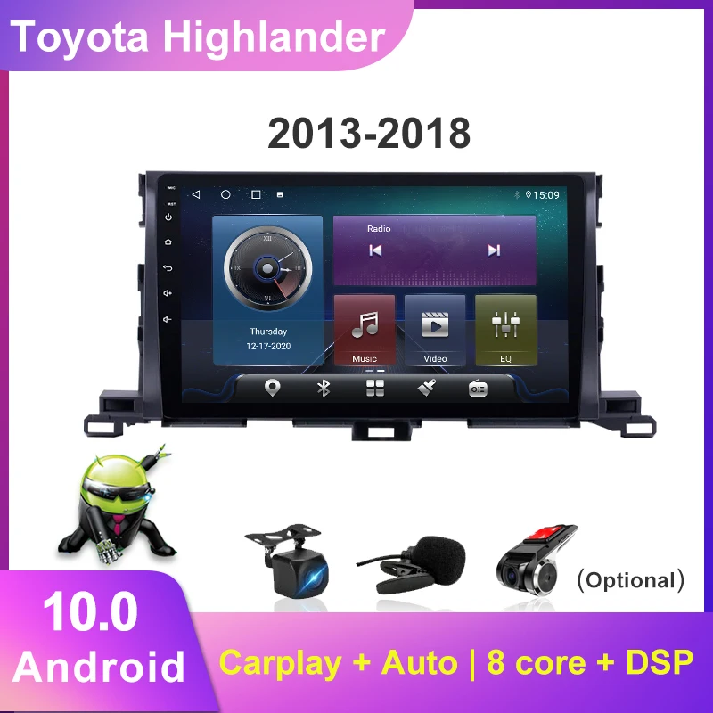 

Yeanav Car Radio GPS Navigation For Toyota Highlander 2013-2018 Carplay Player Car Head Unit 4G SIM Car Accessories