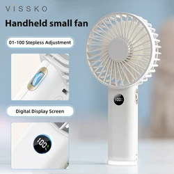 2024 New Handheld Personal Fan Portable Mini USB Hand Fan 3600mAh Rechargeable Mini Fan with Stepless Speed Control Display Nigh