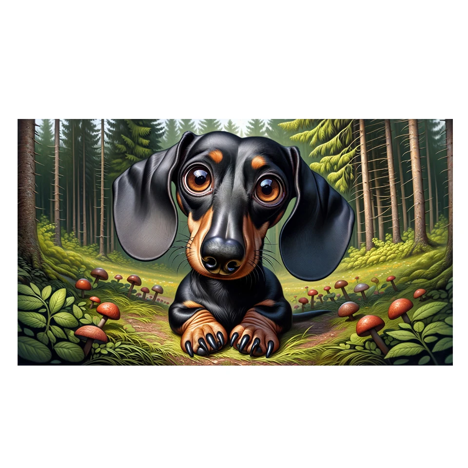 New Enchanted Forest Dachshund 5d Diy Diamond Painting Sale Full square Round diamond Mosaic Cross Stitch Embroidery,Home Decor