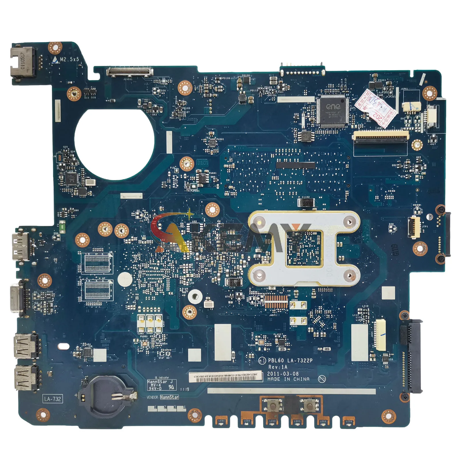 LA-7322P Motherboard Laptop untuk ASUS K43B X43B X43U K43U K43U Mainboard Notebook dengan CPU 100% Tes OK Pengiriman Cepat Stk