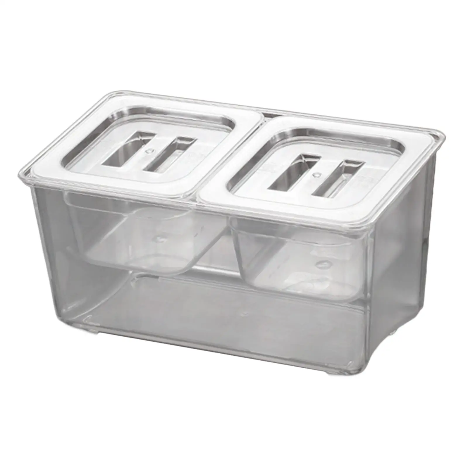 Chilled Condiment Server Removable Compartments Visible Seasoning Organizer Box for Hotel Hot Dog Station Commercial Outdoor BBQ