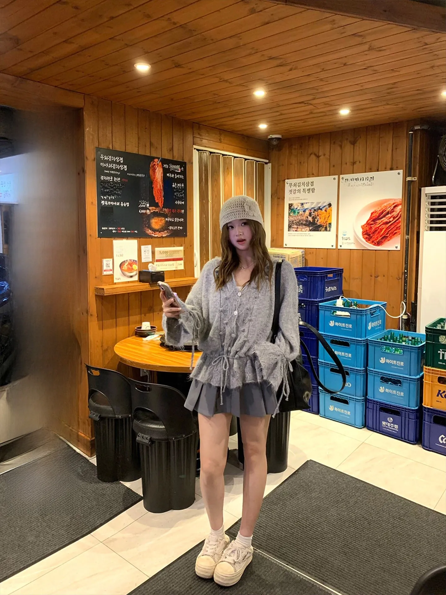 

Теплая шерстяная юбка в клетку А-силуэта, универсальная базовая короткая юбка цвета виски для повседневной носки, полиэстер