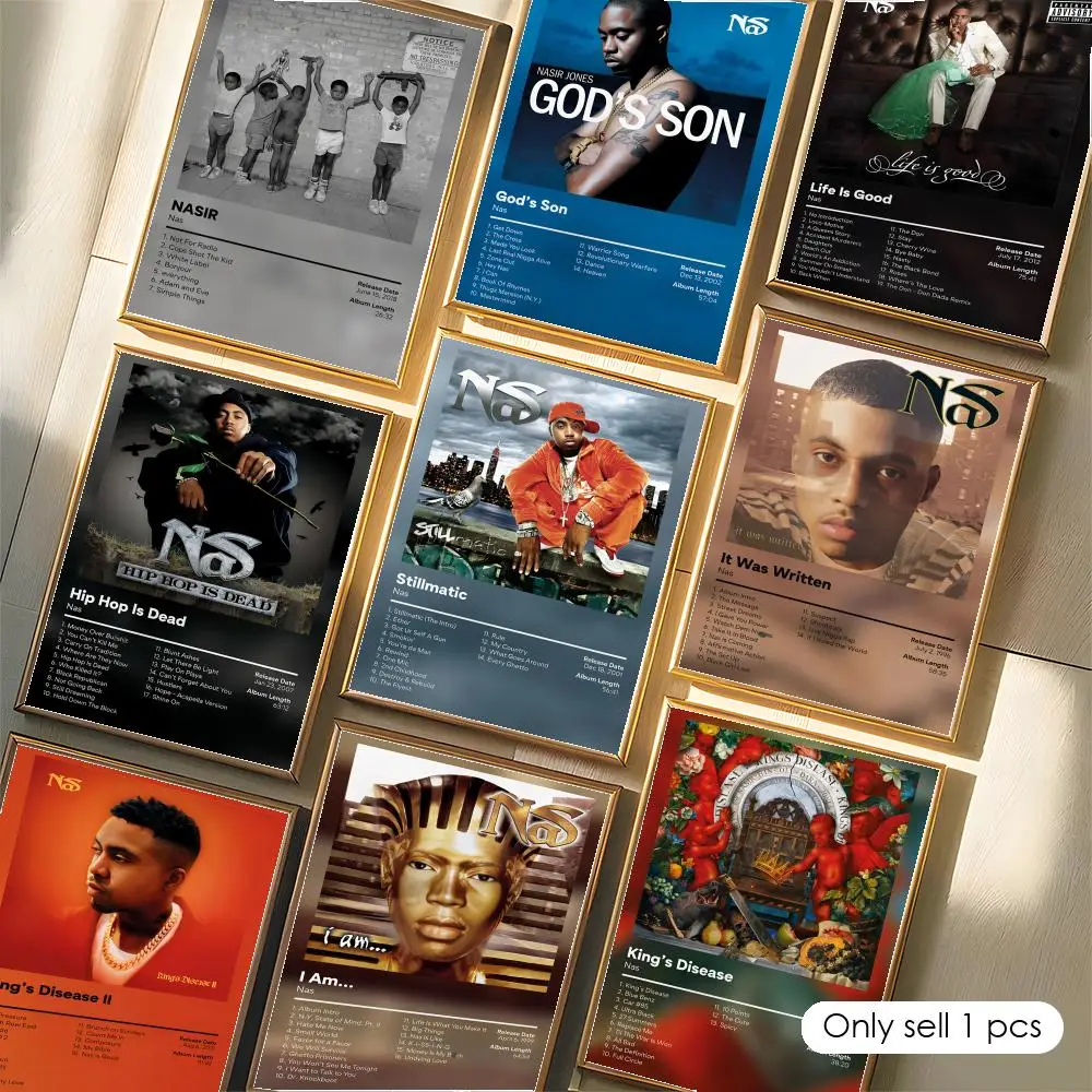 N-Nas Album Cover It Was Written Nasir Life Is Good Poster Sticker For Living Room  Bar Home Decor Mural Painting Decoration