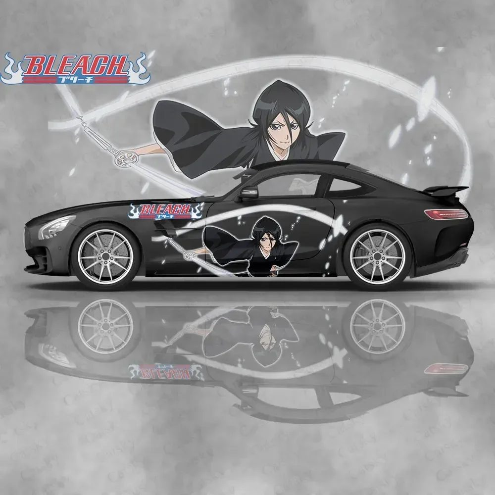 Kuchiki Rukia أنيمي ملصقات جسم السيارة Itasha الفينيل سيارة الجانب ملصق لاصق لامع ورائع قسط ملصق فينيل تخصيص هيكل السيارة يلتف