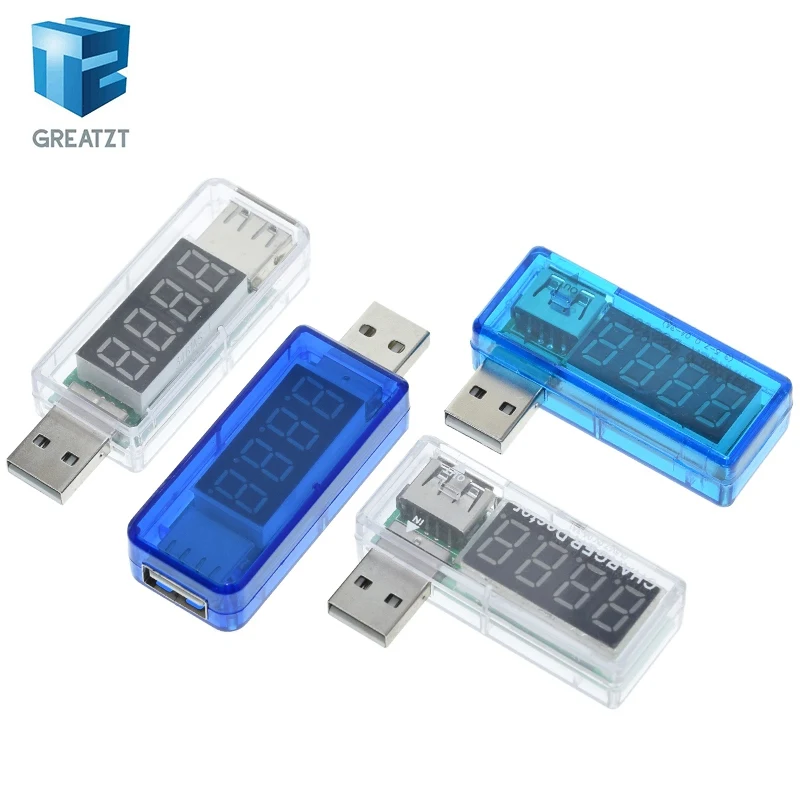 Digital  USB Mobile Power charging current voltage Tester Meter Mini USB charger doctor voltmeter ammeter Turn transparent