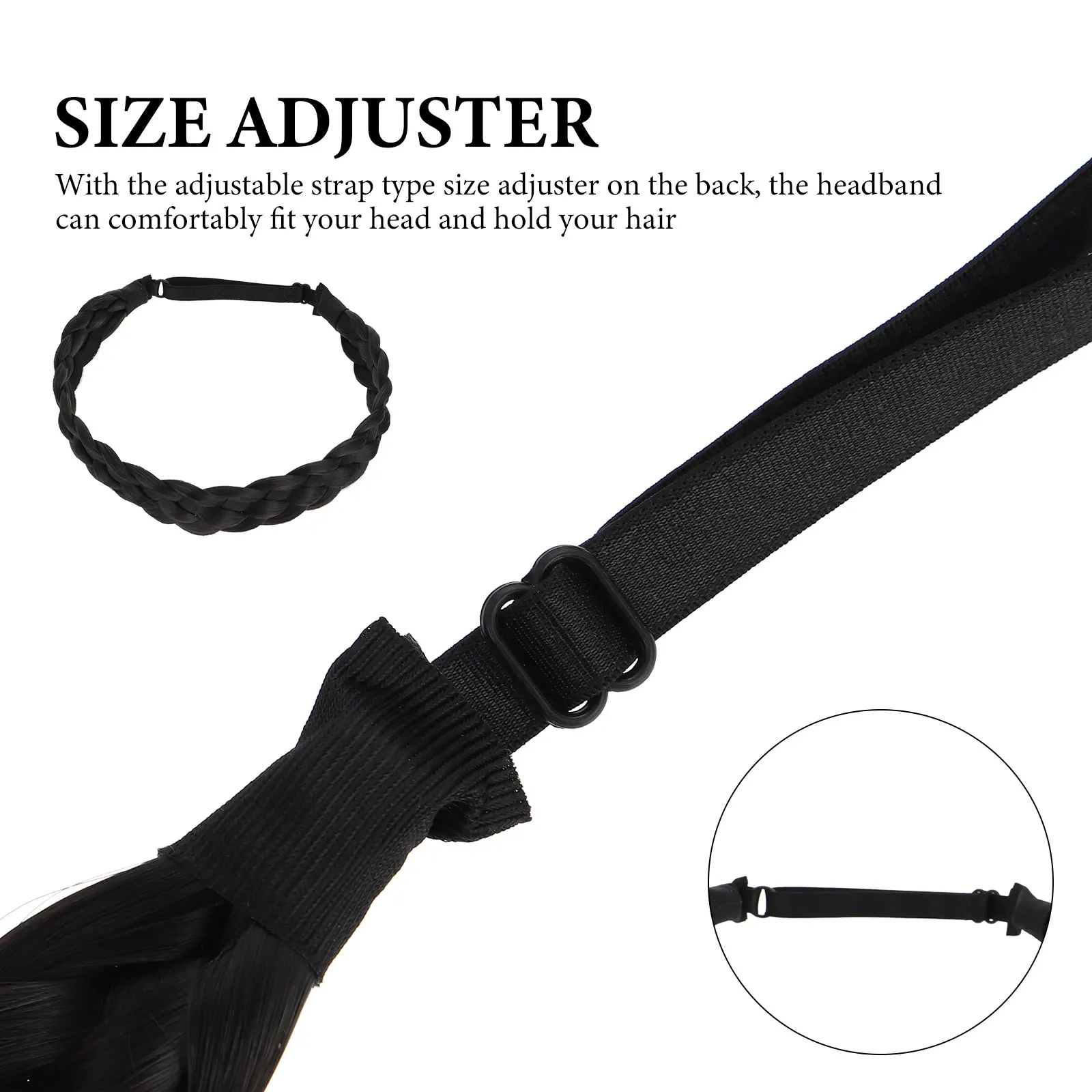

Braided Retro Braid Headband Adjustable Strap Comfortable Hair Hoop for Office Party Wedding Casual Events Women Hairband