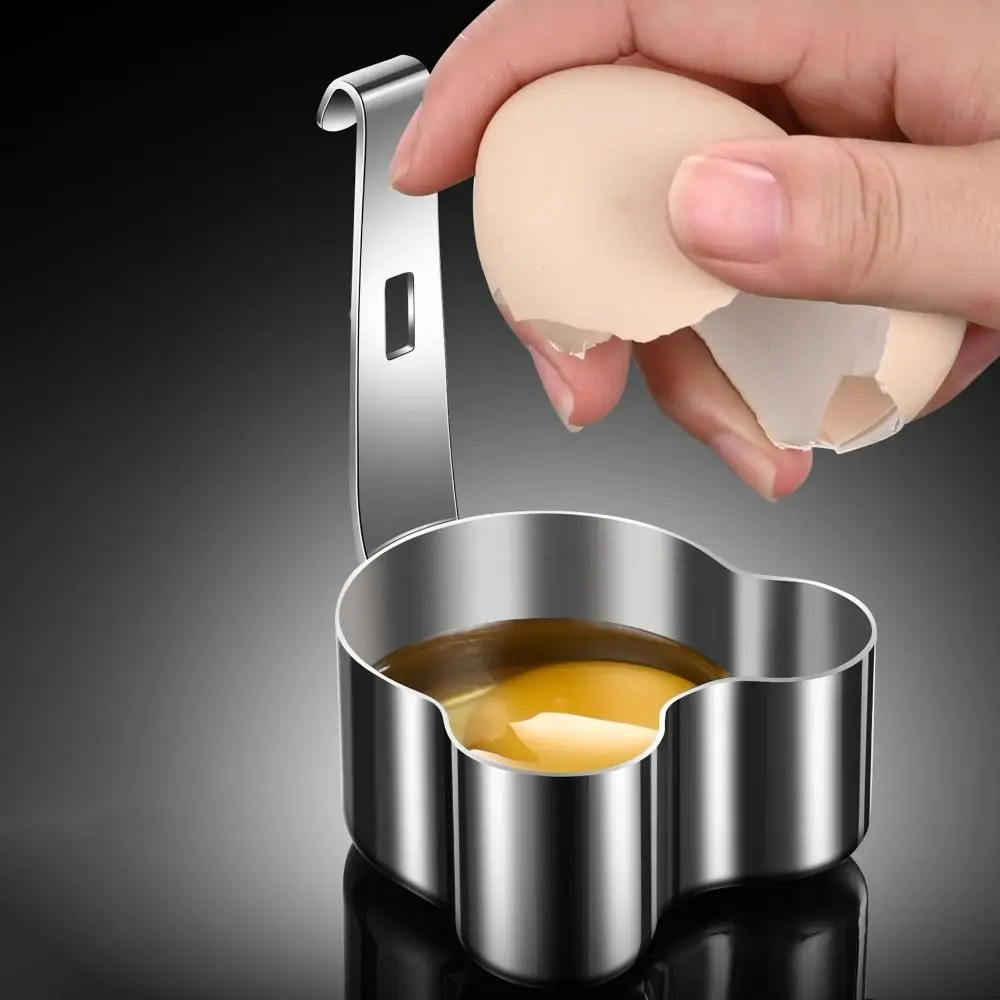 

2pcs Kitchen Gadgets Stainless Steel Egg Poacher Nonstick with Hook Steamed Egg Mold Durable Poached Egg Mold Breakfast