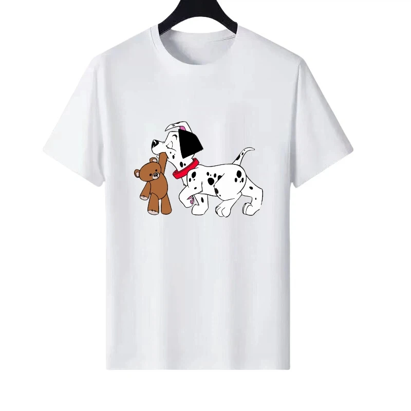 

Женская летняя одежда с рисунком далматинцев Disney 101, одежда для родителей и детей с героями мультфильмов, топы, женские дешевые футболки с короткими рукавами, мужские блузки
