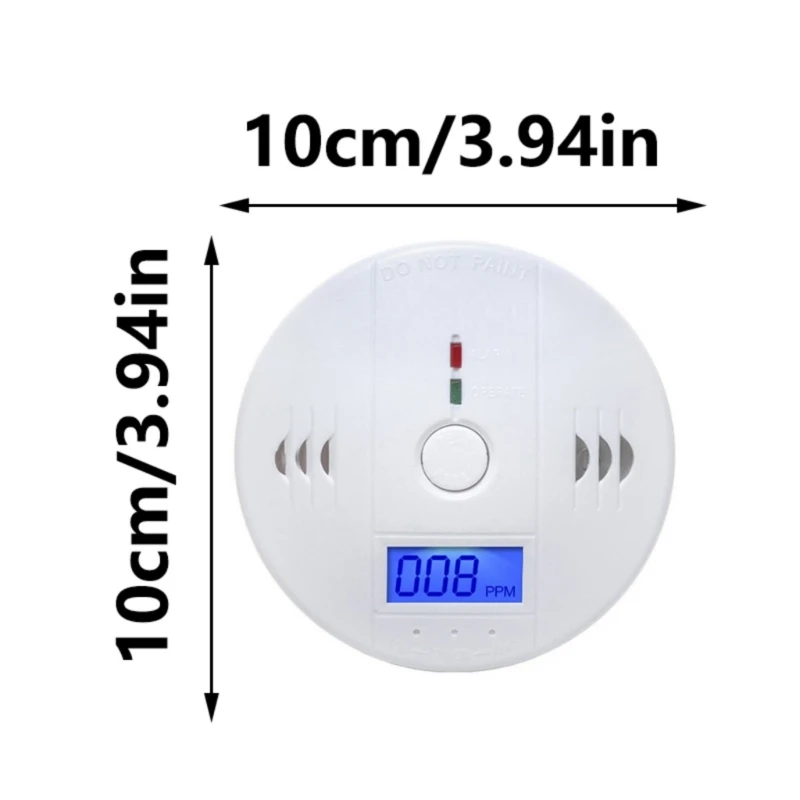 Y5H Carbon Monoxide Detector Battery Operated Digital Display CO Alarm Detector Monitors High Sensitivity CO Alarm for Home