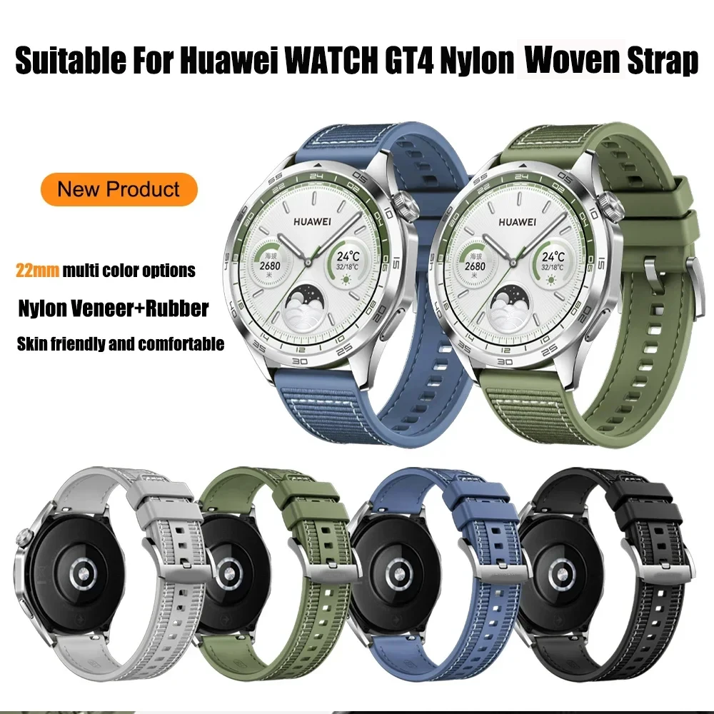 Huawei Watch用ナイロンストラップ,Gt4,gt3,gt2 pro,46mm, 4 pro