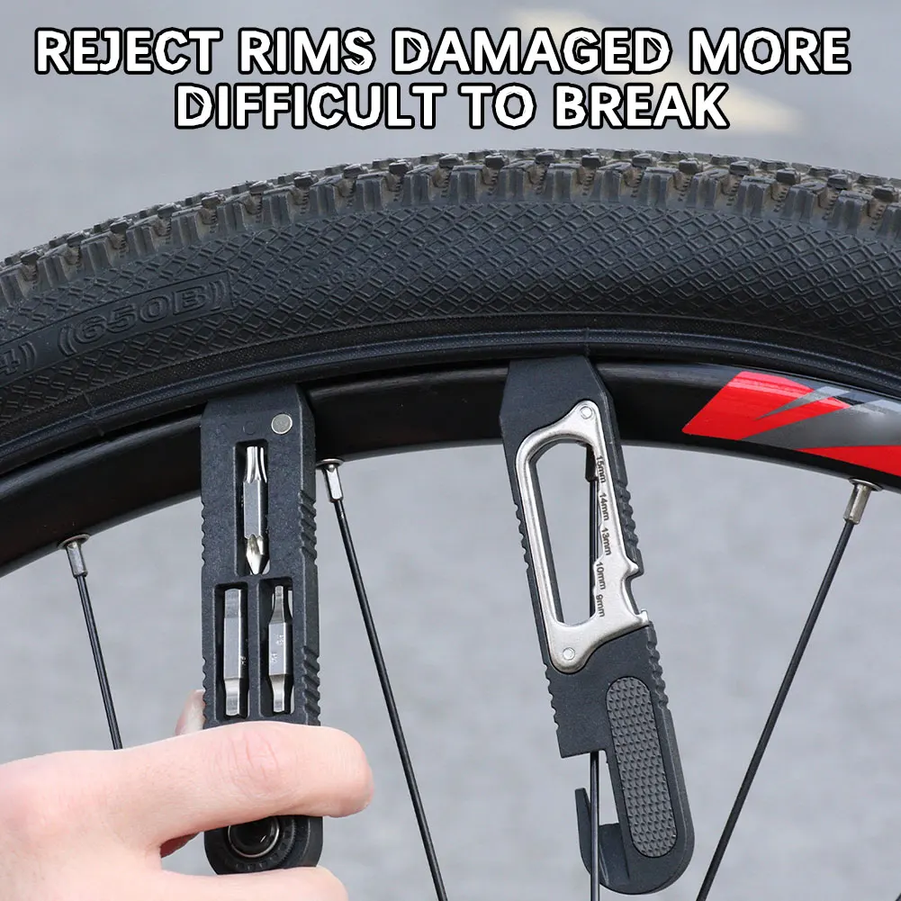 

Bike Tire Levers Portable Multi-function Hex Wrench Spokes Hook Tool Kit
