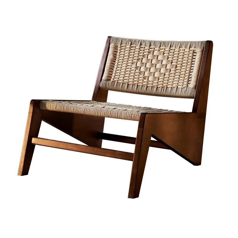 

Wabi Sabi Wind Single Medieval Rattan Nordic Chair Modern Homestay Leisure Rope Chair