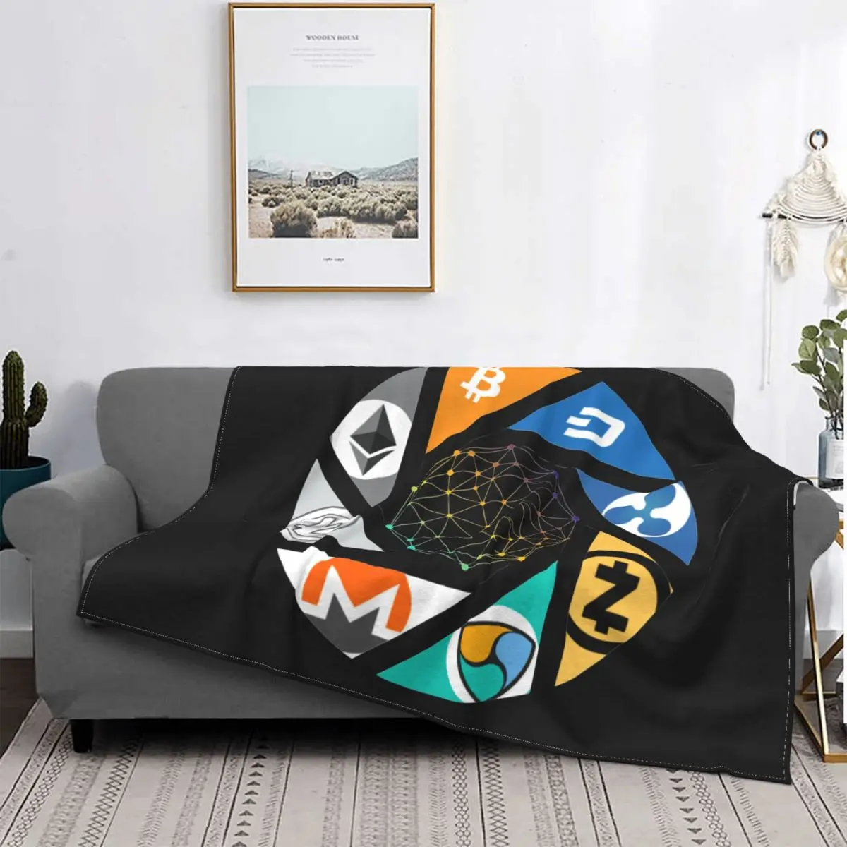 The New World Blankets Bitcoin Cryptocurrency Crypto Btc Blockchain Geek Flannel Throw Blanket for Home Restaurant Spring/Autumn