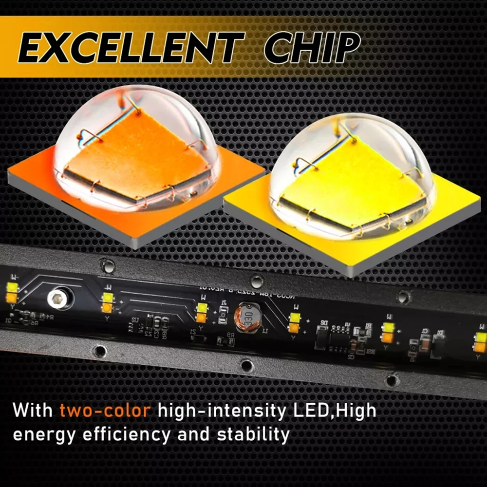 5,5' 8' 10' 14' 6D-Linsen-LED-Leiste für Offroad 4x4 Arbeitsleuchte Einreihige/Doppelreihige Lichtleiste Weiß Gelb Frontstoßstange Kühlergrill – Detail 8