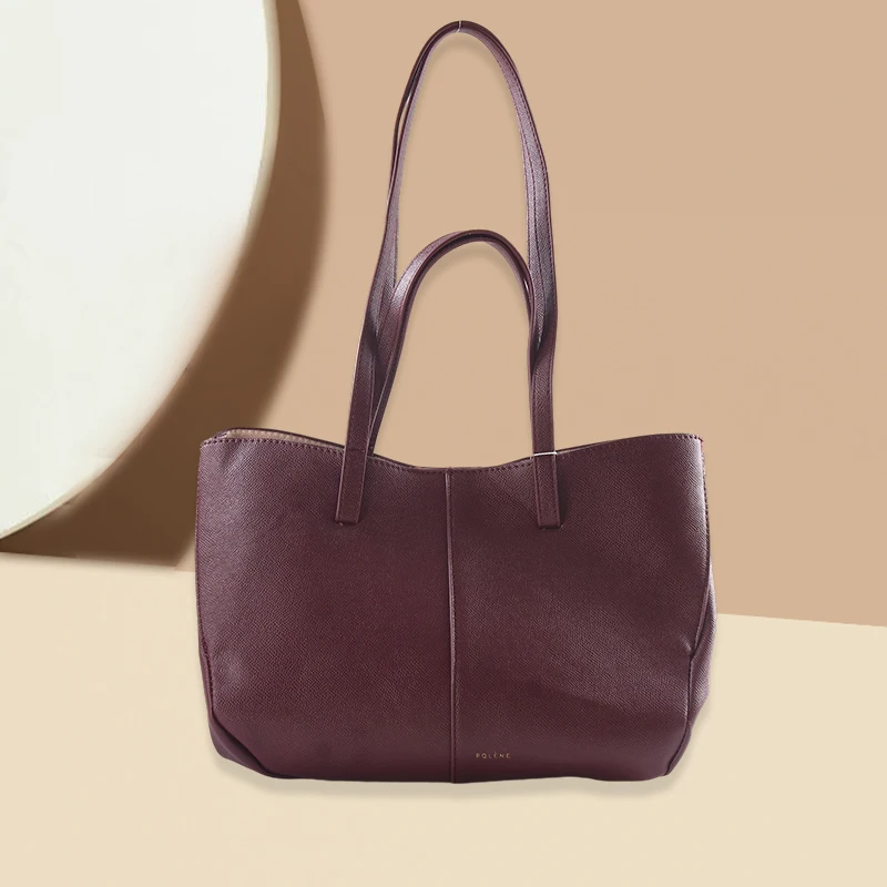 Underarm Tote Bag Leather Tote Bag Shopping Tote Bag Solid color commuter travel bag with wallet shoulder grocery storage bag