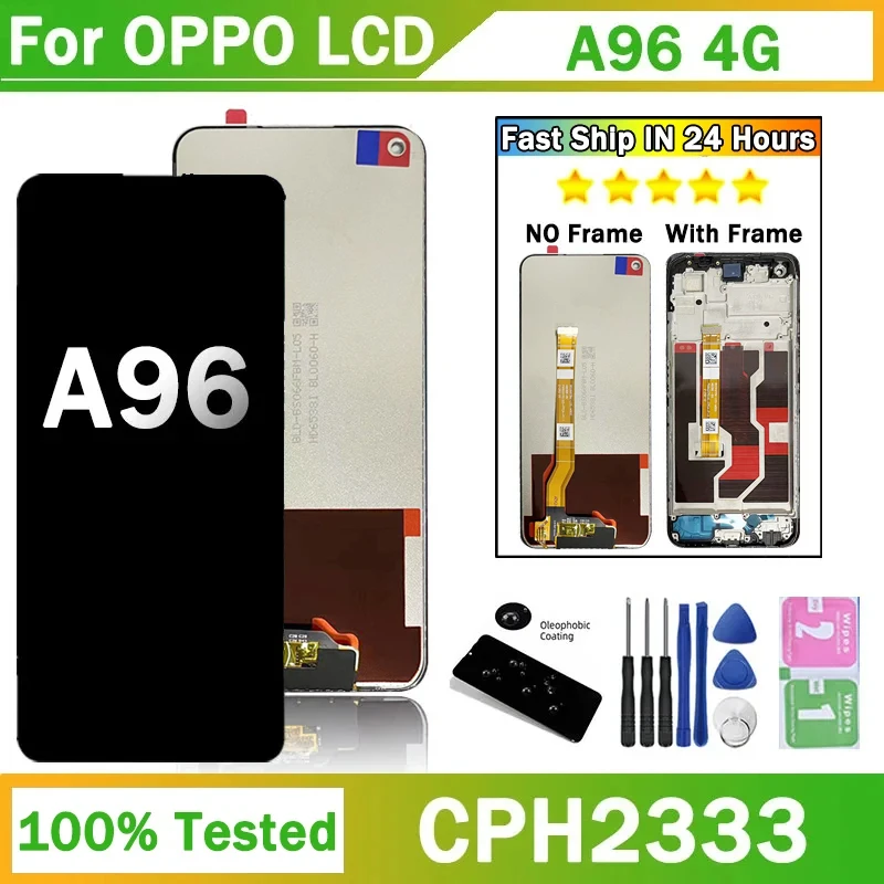 6.59 ''จอแสดงผลสําหรับ OPPO A96 CPH2333 จอแสดงผล LCD Touch Screen Digitizer เปลี่ยนสําหรับ OPPO A96 กรอบ LCD