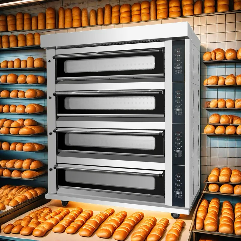 

Customized Commercial Pizza Bread Cake Baking Oven 3 Deck 6 Trays Gas Oven for Catering Kitchen Equipment