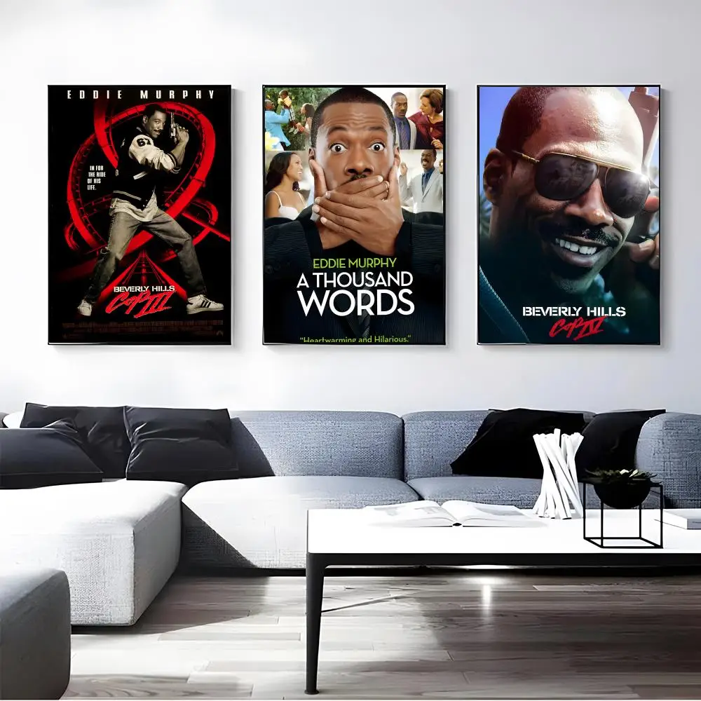 Actor Eddie Murphy Poster Self-adhesive Art Waterproof Paper Sticker Coffee House Bar Room Wall Decor