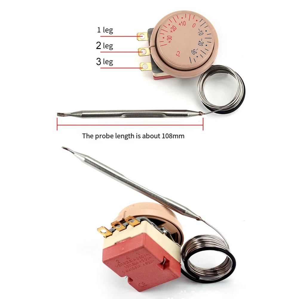 1pcs -30 To 30℃ Refrigerator Thermostat Fridge Mechanical Temperature Switch AC 250V 16A Refrigerator Temperature Control Switc