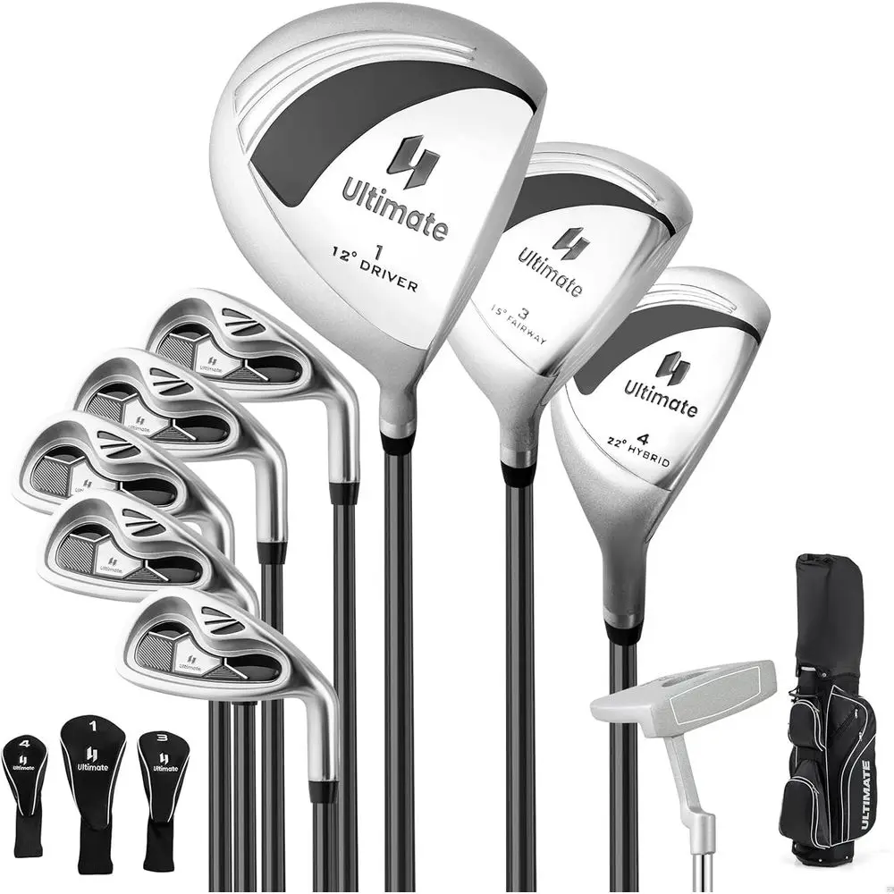 

Women's 9-Piece Golf Set with Driver, Fairway, Hybrid, Irons, Putter, and Head Covers, Right-Handed
