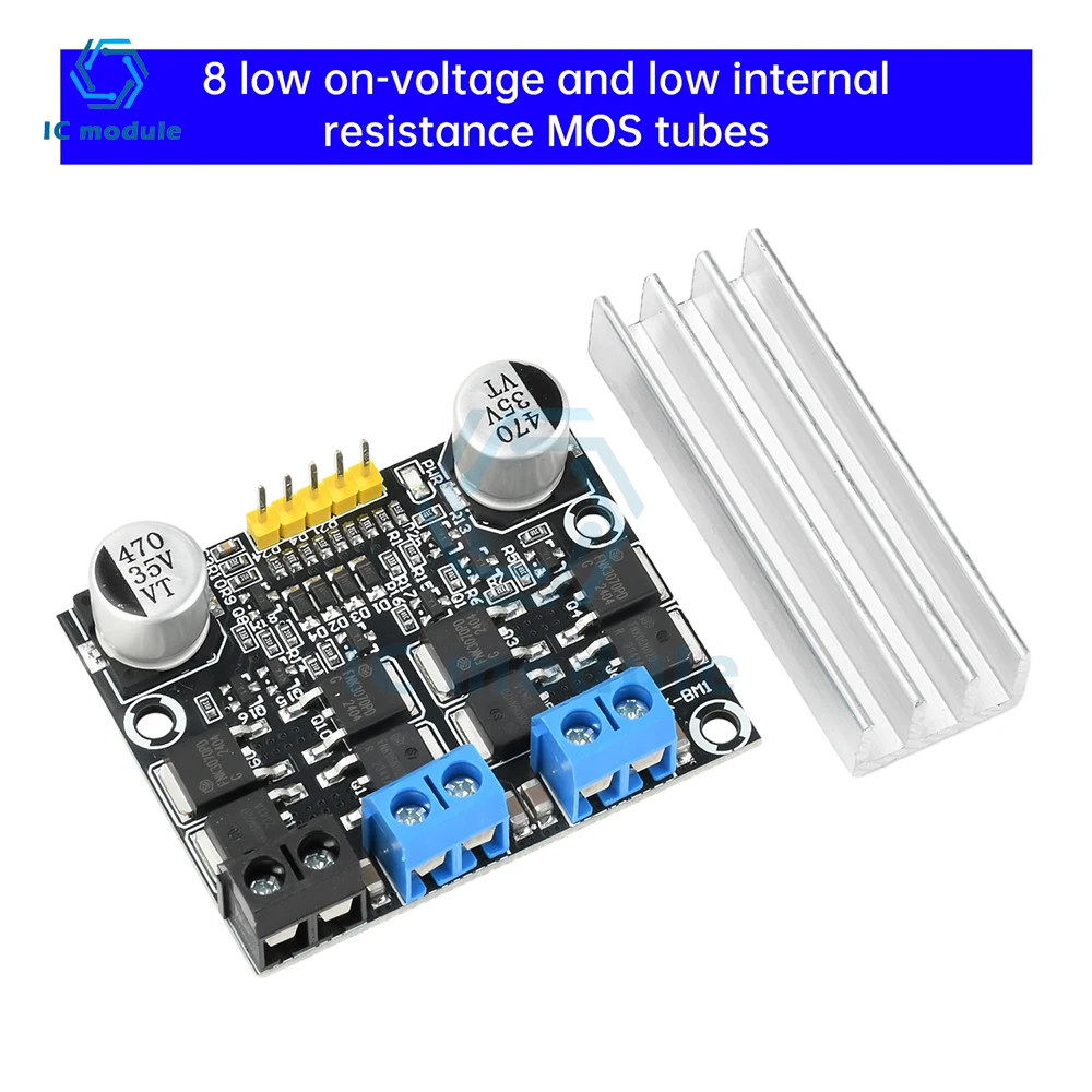 DC 3-18V 10A Dual H-bridge Motor Driver DC Forward and Reverse PWM Motor Speed Controller Low Voltage High Current