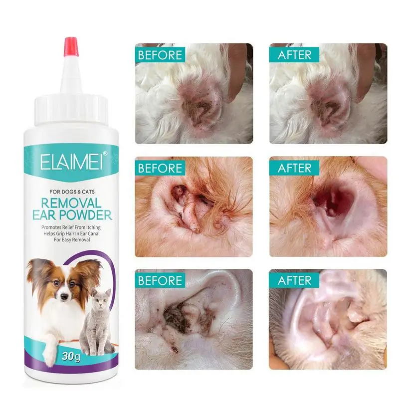 Ear Powder Pet Ear Cleaner Pet Ear Hair Removing Powder Healthy Care Anti-ticks Cleaning Supplies Dog care Products  ﻿