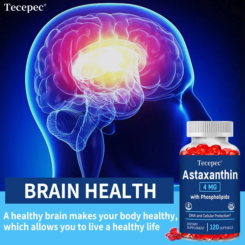 Astaxanthin 4 Mg - with Phospholipids, Supports DNA and Cell Protection, Eye Health, Heart Health and Immune System Support