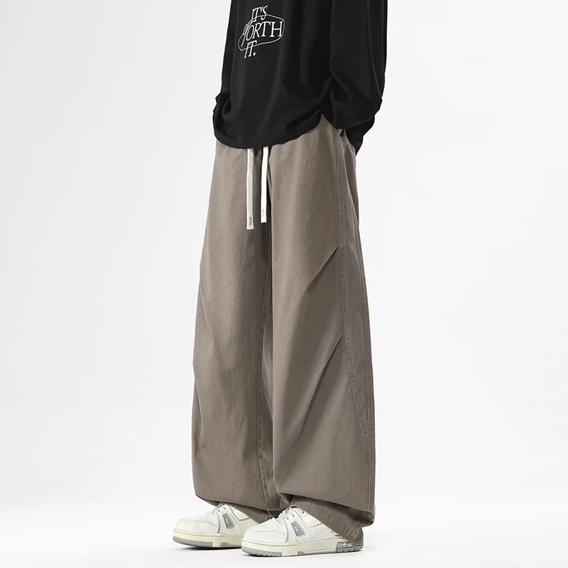 【Mirrordust】Autumn American Style Pure Cotton Outdoor Casual Long trousers for Men baggy cargo pants