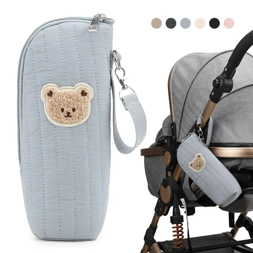 

Новая сумка для детских бутылочек с медведем и ручкой, охладитель для детских бутылочек из чистого хлопка, портативный изолированный подогреватель для бутылочек с молоком для детского сада на открытом воздухе